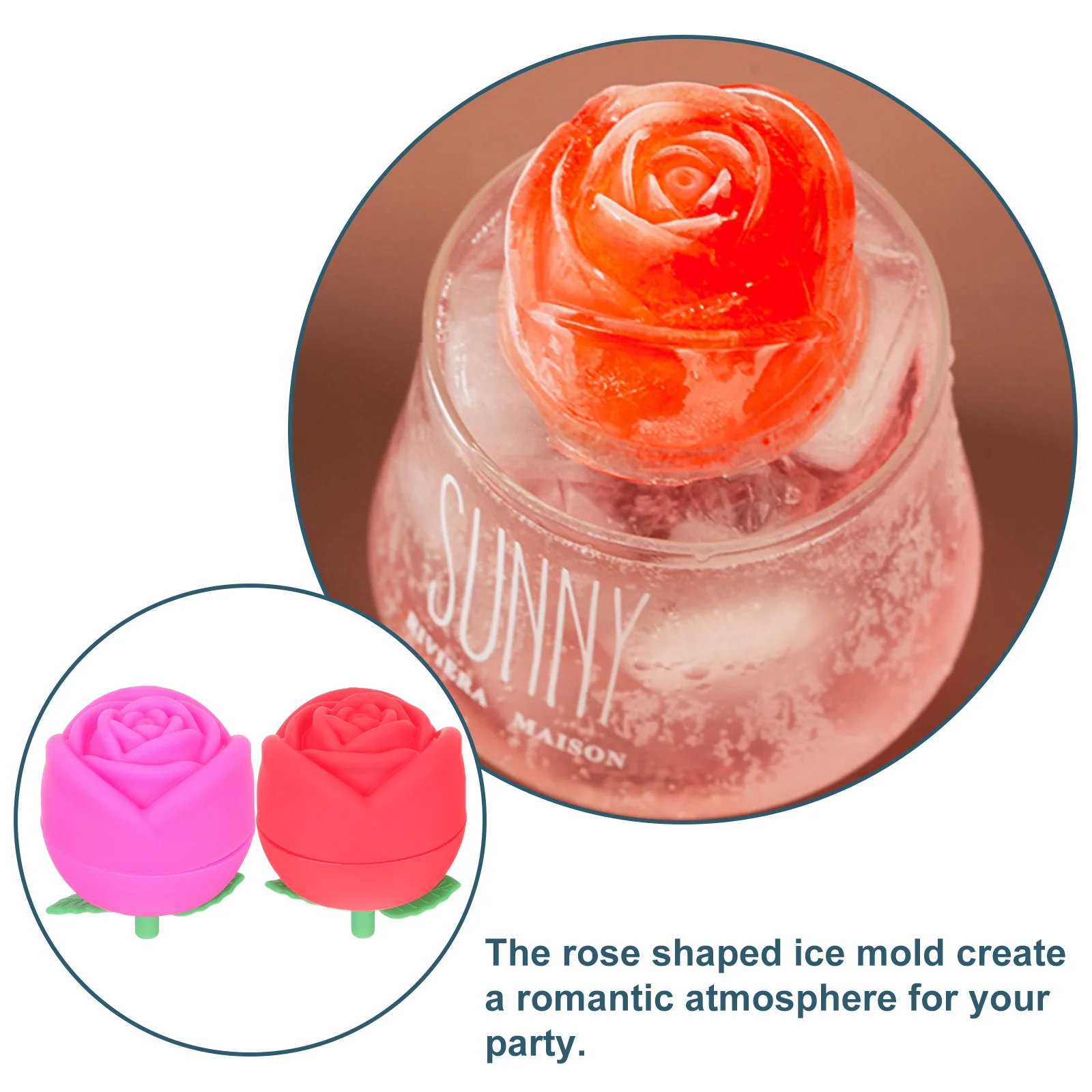 

2 Pcs Ice Hockey Box Party Mold Cube Molds Silicone Rose for Cocktails Leak-proof Shaper Chocolate