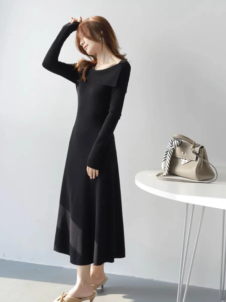 Feminino vestido de malha bodycon manga cheia chique e elegante muito quente roupas elásticas praia um ombro vestidos de crochê feminino