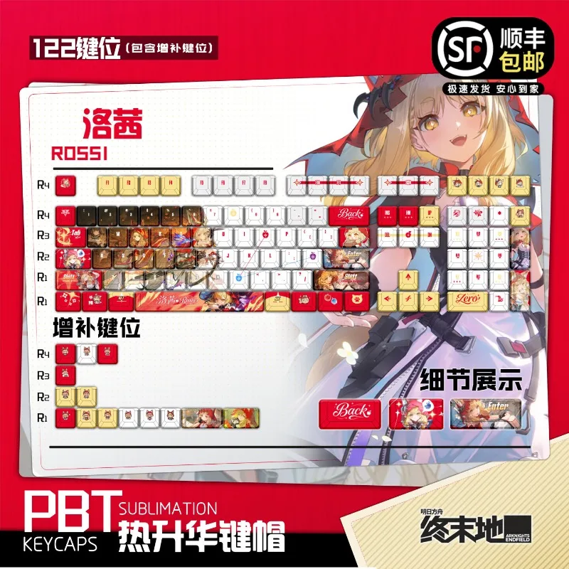 Original Arknights Theme Anime Keycaps Mechanical Keyboard PBT Custom Keycaps PC Gaming Keyboard Accessories Gift Collection