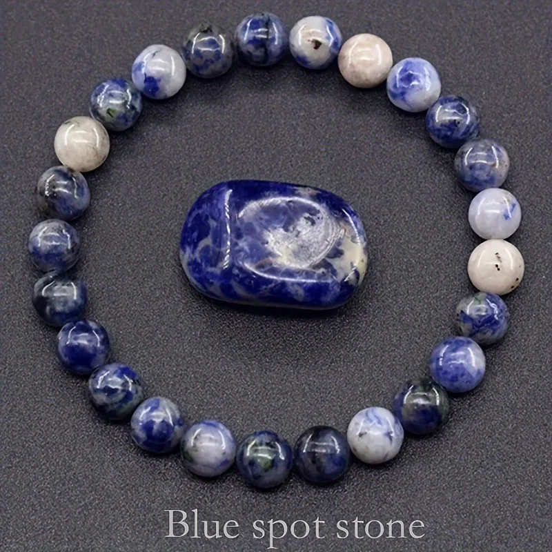 6/8mm Reiki Blue Apatite Bead Bracelet Men Women Natural Stone Blood Circulation Stimulate Enthusiasm Health Care Couple Jewelry image 5