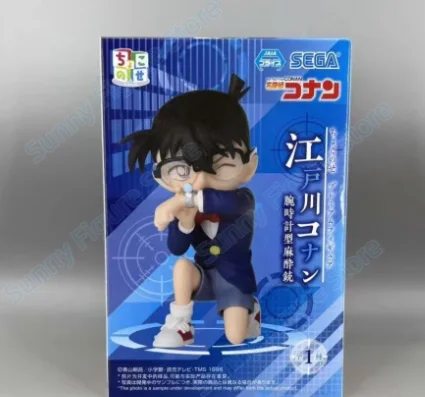 Em estoque 100% original sega detetive conan 9cm bonito conan edogawa anime figura de ação brinquedos colecionáveis pvc modelo hobby presente