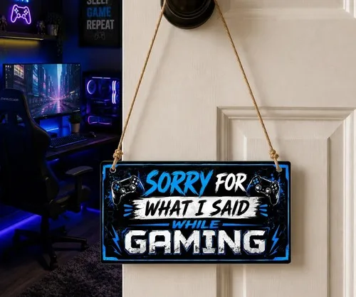 1x Sorry What I Said Gaming Funny Bedroom Metal Hanging Sign/Plaque Gift cpt148 --Tin Sign