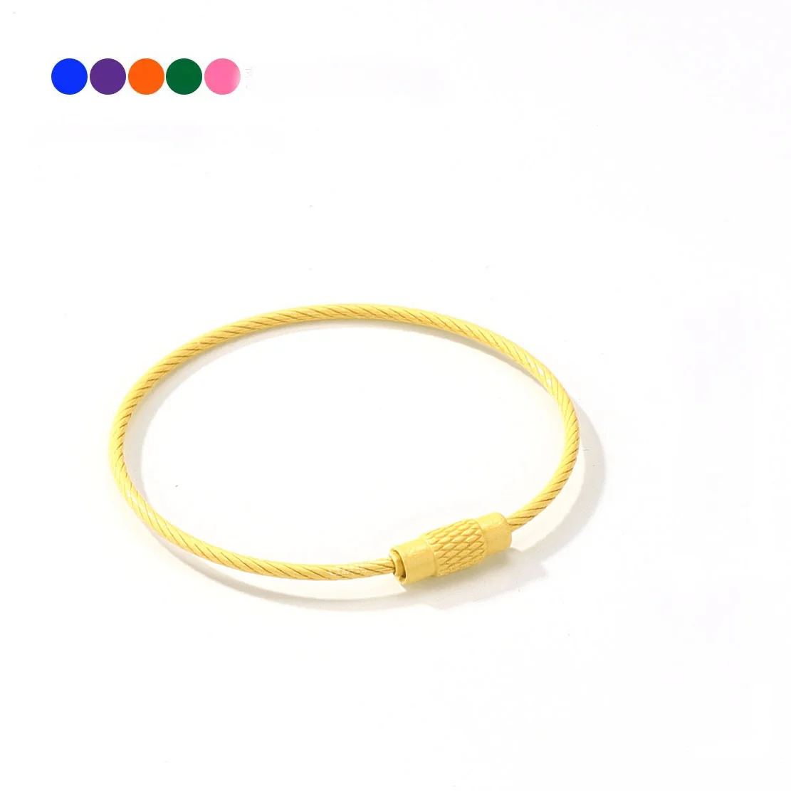 10pcs Colorful Stainless Steel Wire Keychain Cable Loop Set