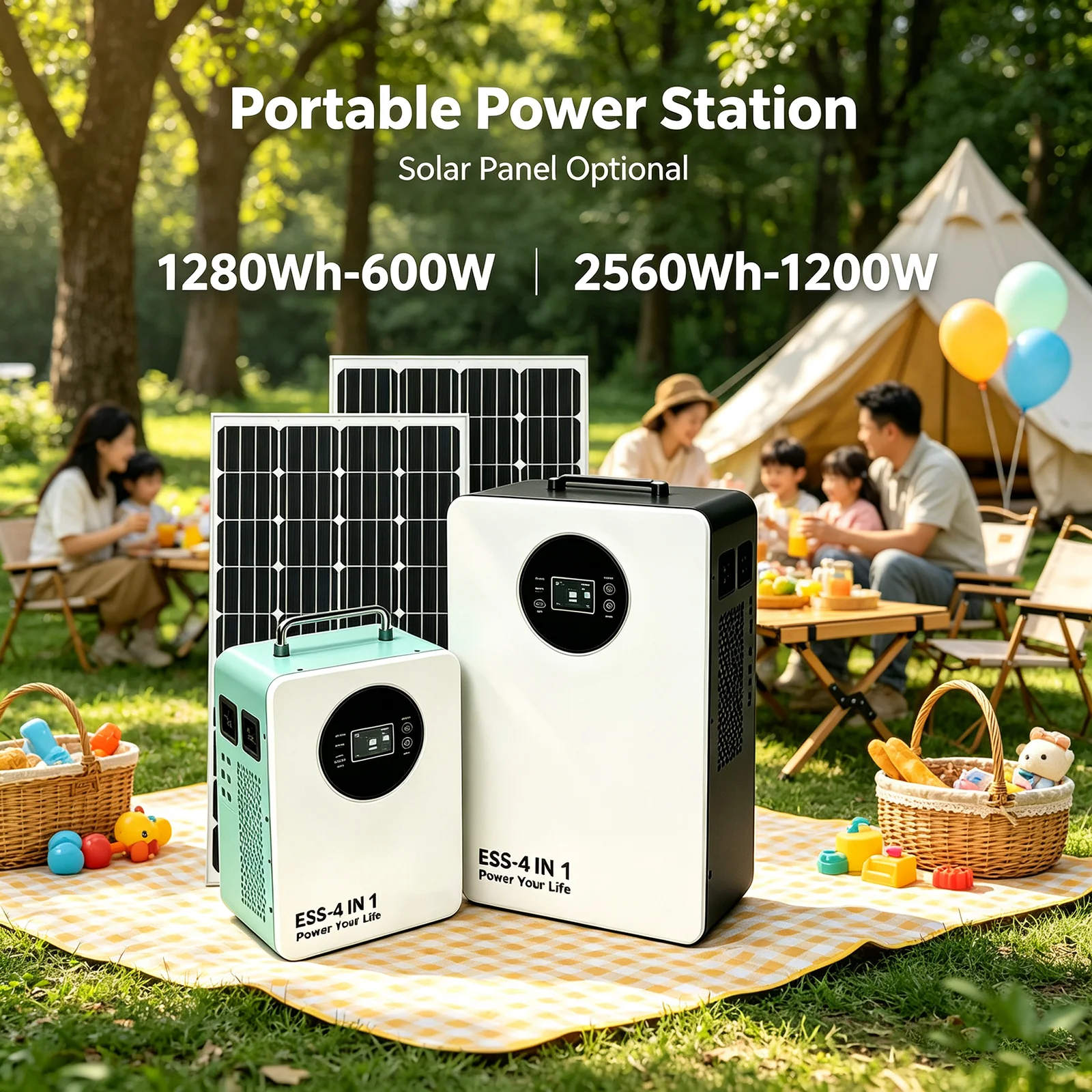 Portable Power Station 600W Ups - Système de stockage d’énergie solaire 1,2