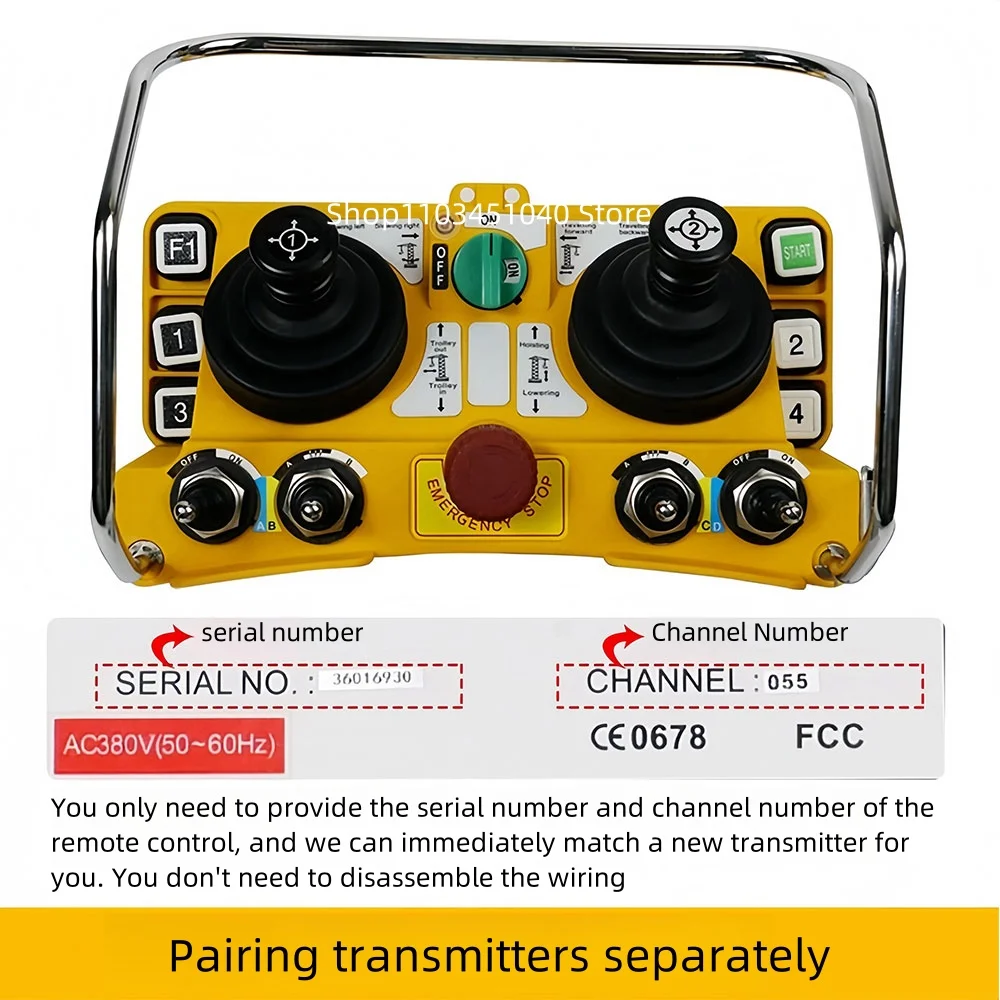 Single transmitter industrial remote control F24-60 tower crane dual joystick elevator wireless remote control
