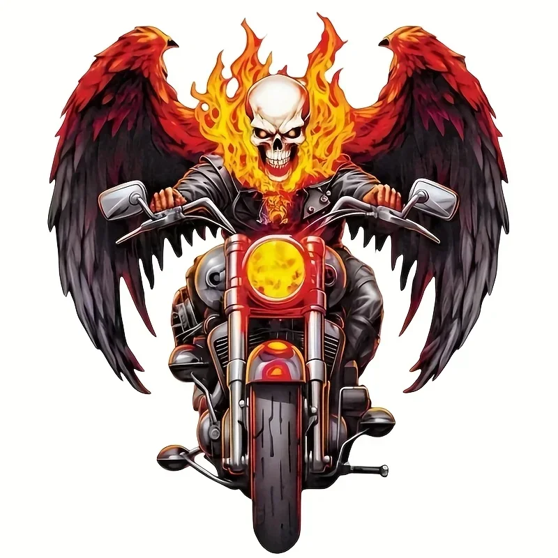 

1 шт. наклейка с пылающим черепом и крыльями — огненный смелый шарм для чехлов для телефонов, ноутбуков и бутылок с водой — съемный модный декор