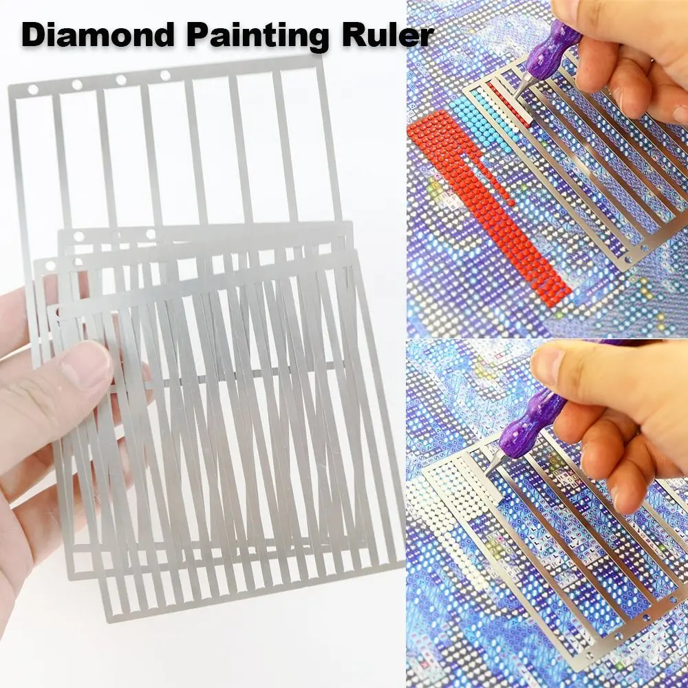 DIY Diamond Painting Ruler Non-Slip Textured Grid Tool Diamond Dot Drill Alignment Tool