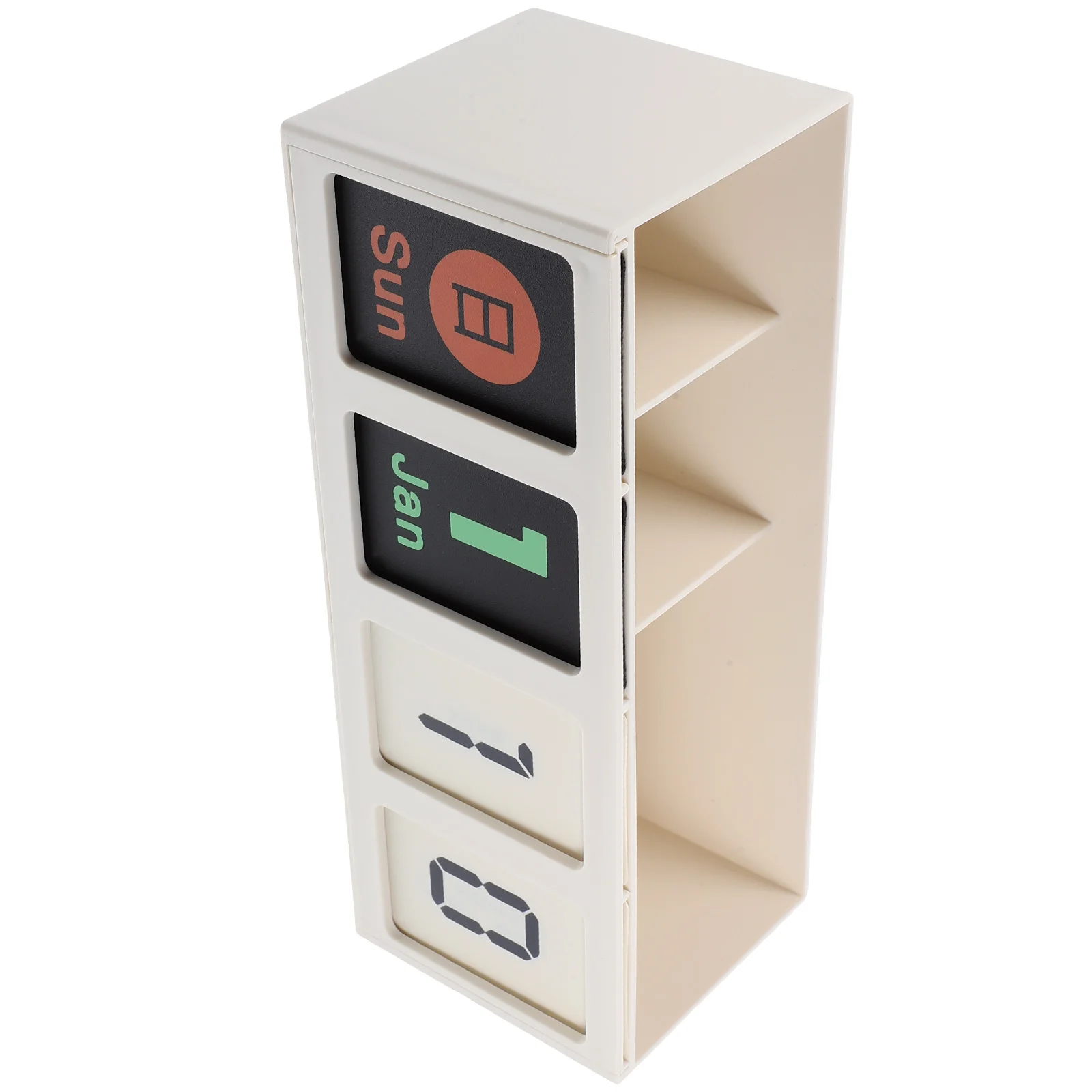 

White Large Desk Calendar Pen Holder Storage Box Office Stationery Organizer Multi-purpose PP Material Fits Home School