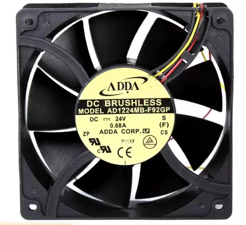 ADDA AD1224MB-F92GP DC 24V 0.68A 120x120x38mm 3-Wire Server Cooling Fan