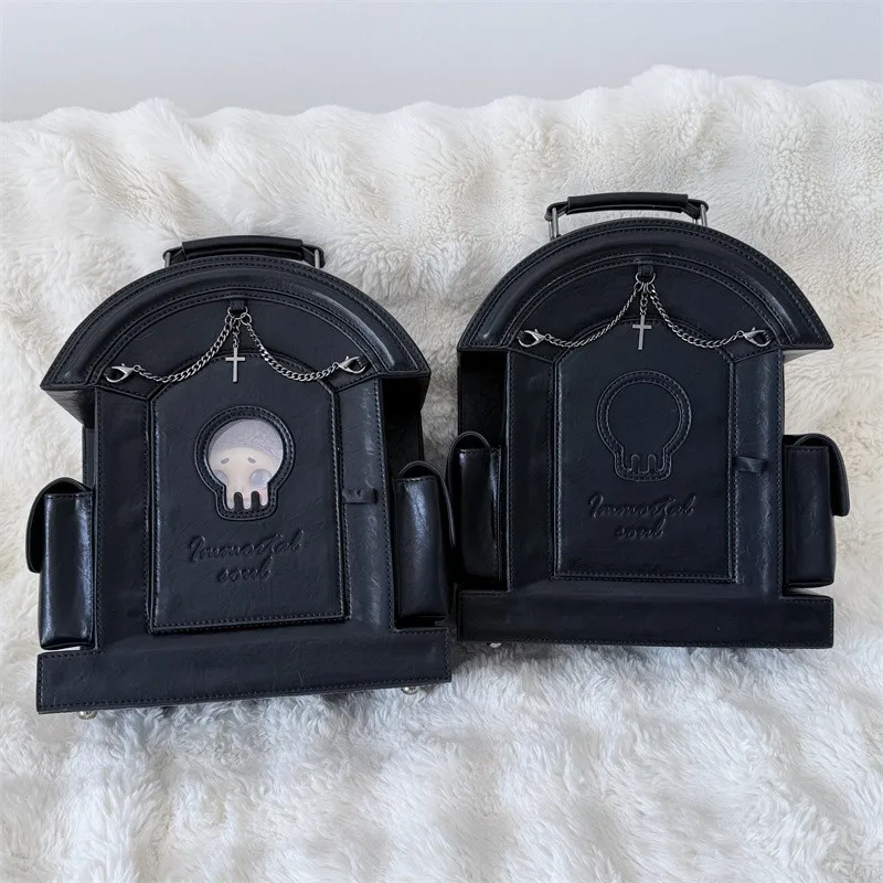 Dark Monument Pain Brother Extra Large Capacity Lta Bag Cool Sweet Original Lolita Skull Tombstone Baby Bag Backpack for Women