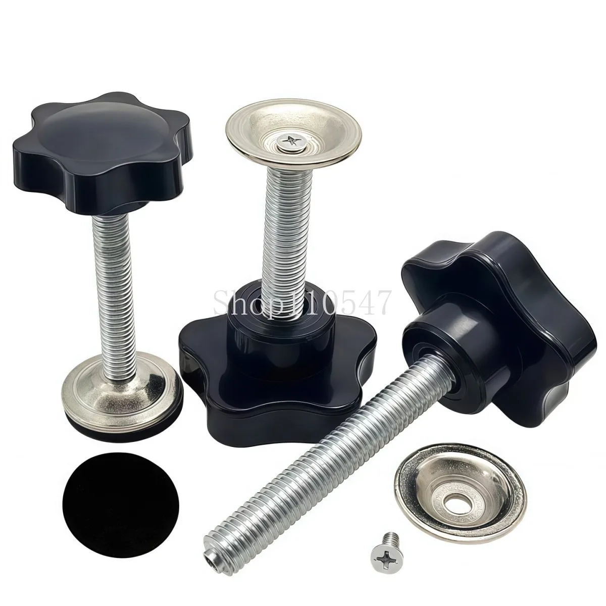 Hand Knob Screws M8 M10 Five Star Shape Head Thread Clamping Thumb Plum Handle Tightening Adjusting Bolts with Pressure Plate