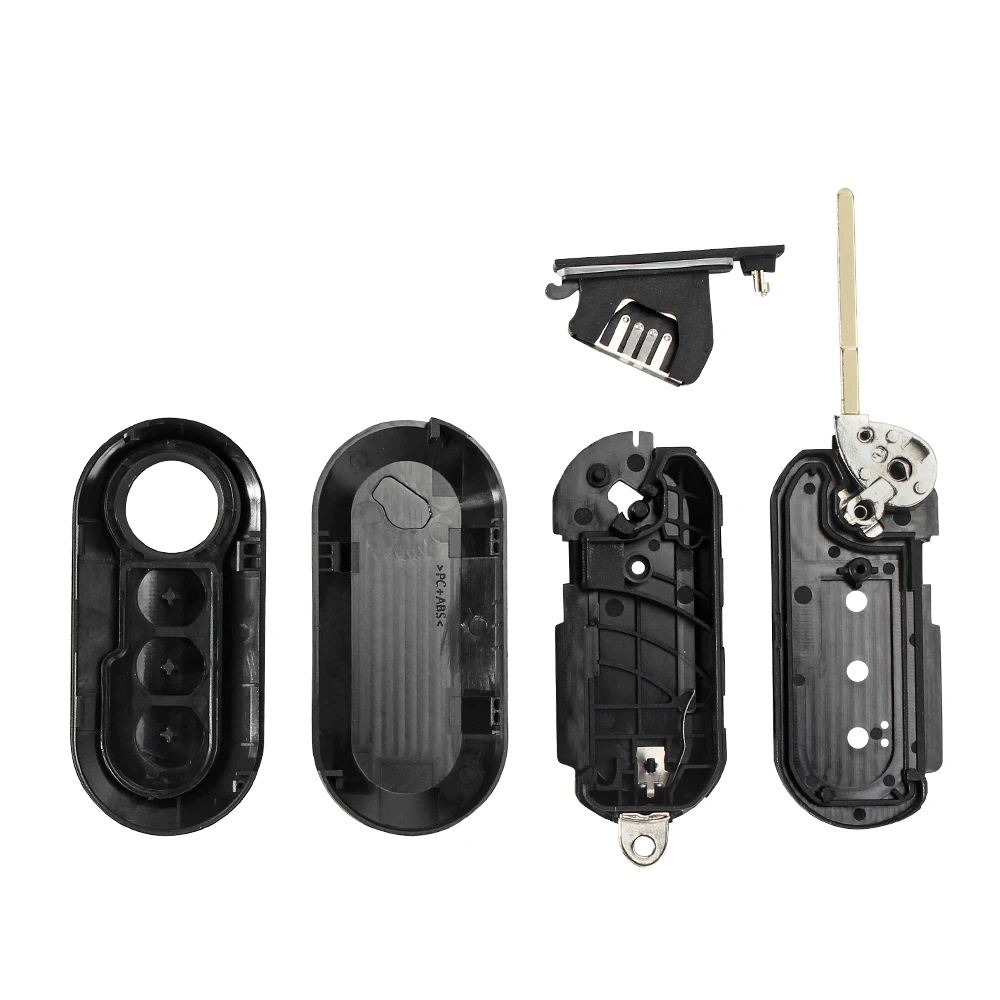 KEYYOU-funda plegable para llave de coche, carcasa para mando a distancia de 10x3 botones, alarma, Fob sin llave para FIAT 500, Panda, Punto Bravo,