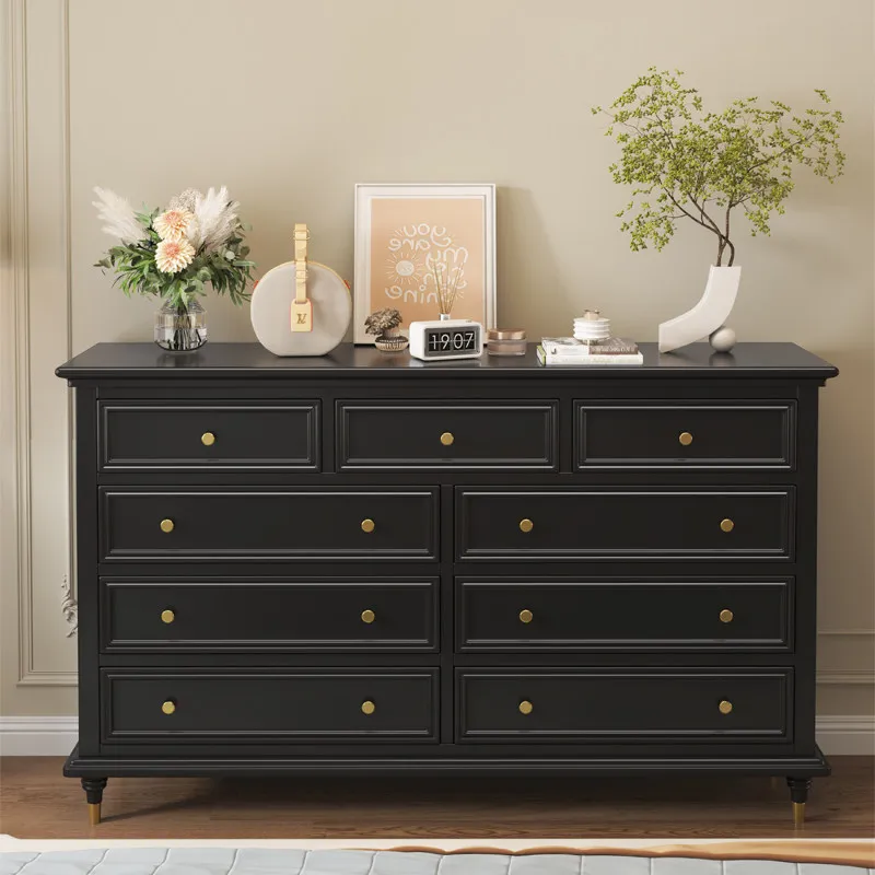 French Solid Wood Chest, Bedroom, Bedside Drawer, Locker, American Living Room, Wall Storage Cabinet, 5689 Bucket Cabinet