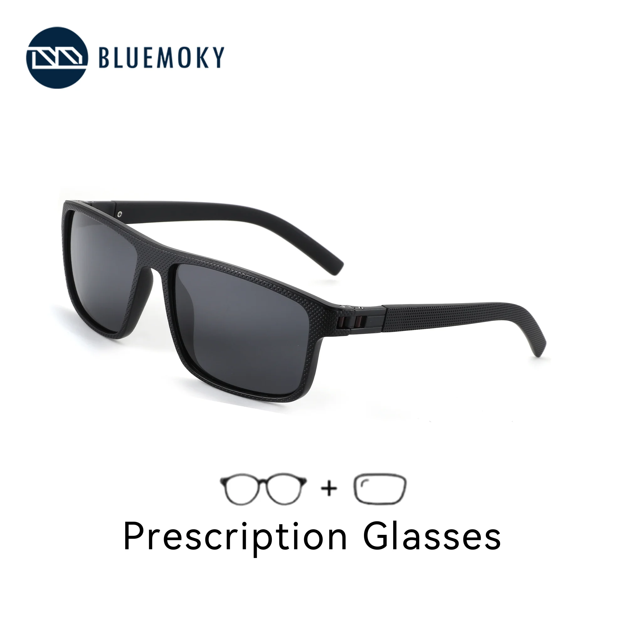 

BLUEMOKY L Size Sport Square TR90 Polarized Sunglasses Prescription For Men UV400 Myopia Optical Sun Glasses