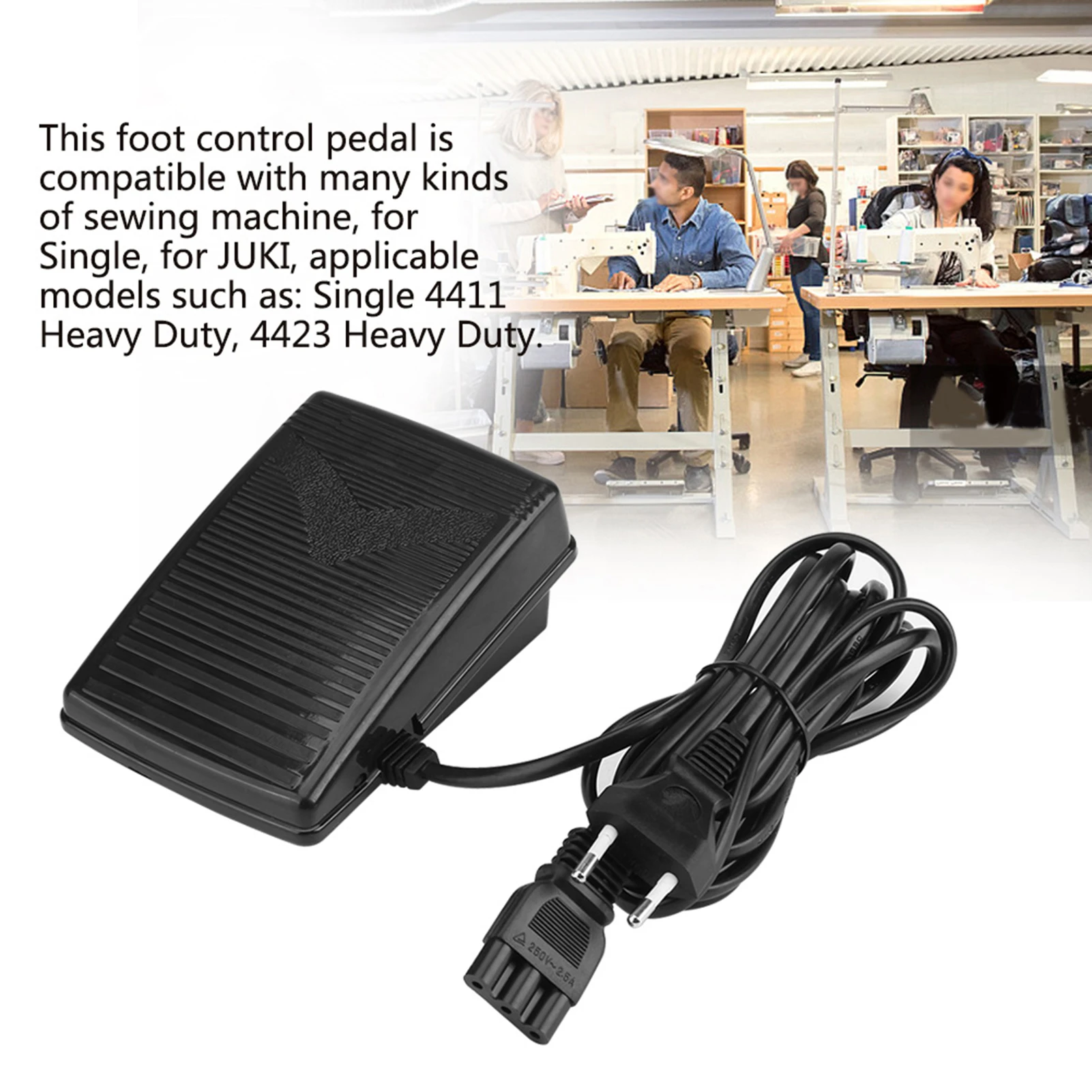 Pedal de control para máquina de coser doméstica con cable de alimentación, piezas de máquina de coser, pedal de coser, herramientas de costura