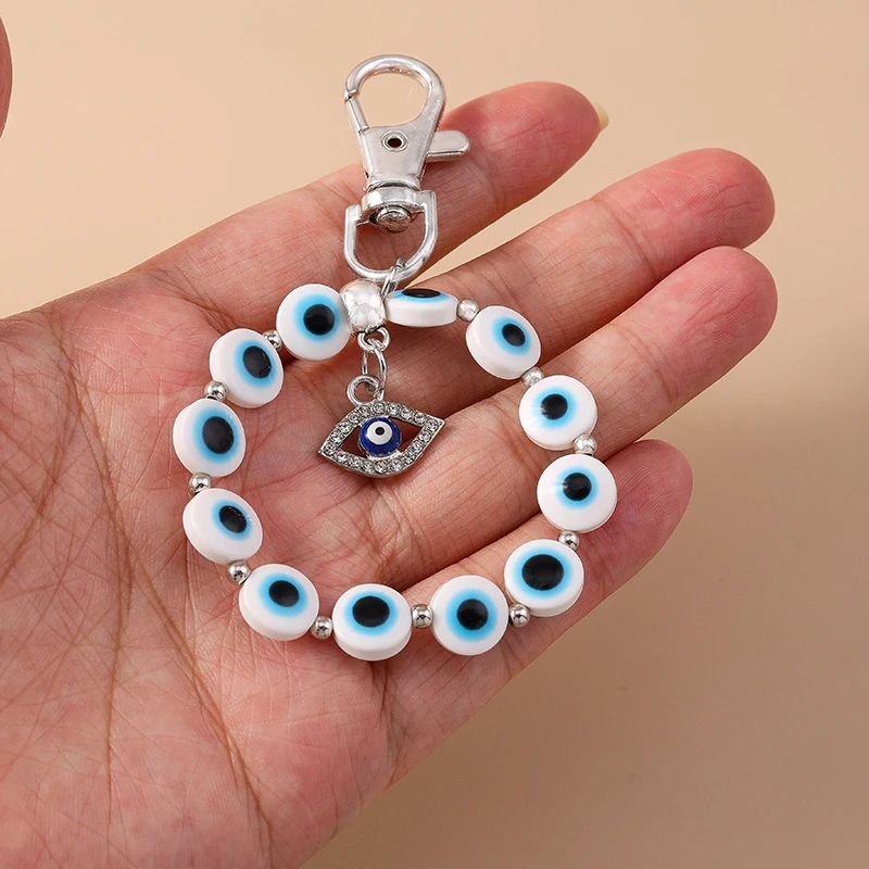 Aihua Boho Türkischer böser Blick Perlen Schlüsselanhänger Schlüsselanhänger für Paar Liebhaber Lucky Blue Eye Bag Airpods Box Autotelefon Lanyard Geschenke – Detail 6