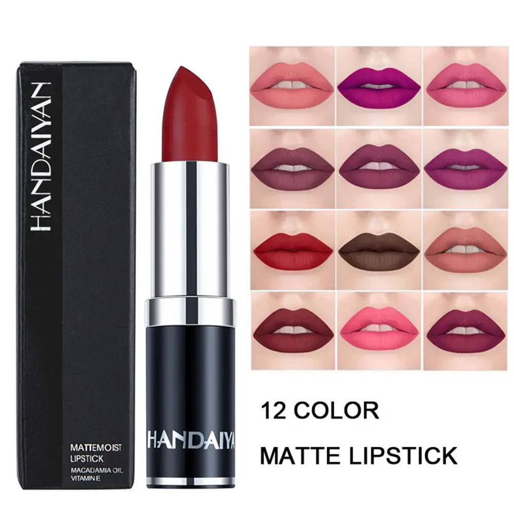 Handaiyan Matte Lipstick Waterproof Moisturize Velvet Hot Lip Makeup Fashion Color Lipstick women's Gloss vendita popolare S E0g3