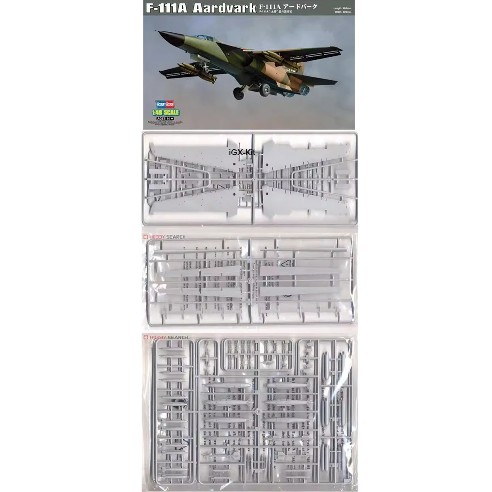 

Hobbyboss 80348 Масштабная модель 1/48 F-111 F-111A Aardvark Fighter, коллекционная военная сборная пластиковая модель для хобби и демонстрации