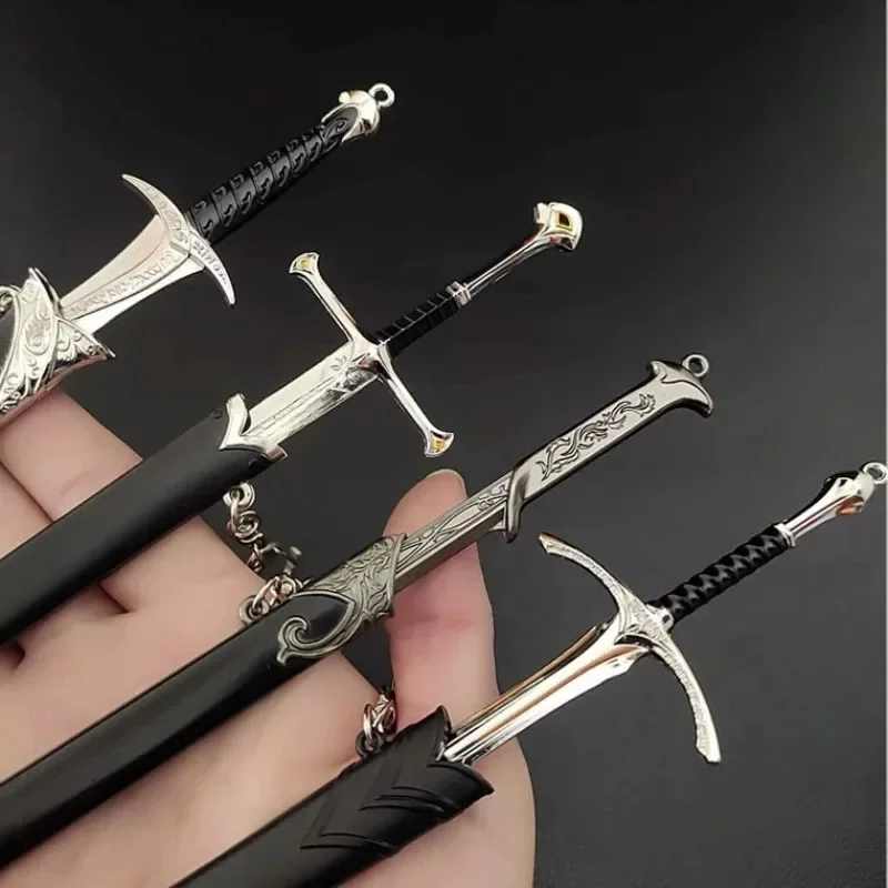 8.6in/22cm Metal Glamdring Sword Movie Peripherals The Rings Katana Weapon Middle-earth Aragorn Narthil Swords Katana Kid Toys