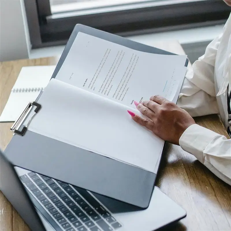 15pcs 11x17 File Folders Clips Mountable Metal Clip Spring-Loaded File Folder Clamps Office Hardboard Clips Stationery For