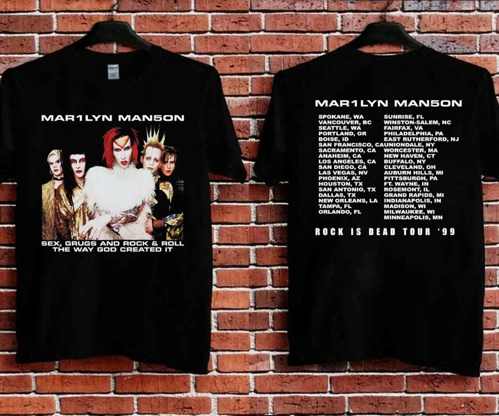 

Туристическая рубашка Marilyn Manson Rock Is Dead 1999