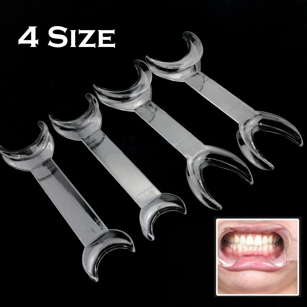 4pcs/set Intraoral Cheek Lip Retractor Opener Size Small+Large Orthodontic Teeth Mouth Materials Black T-Shape Double Head