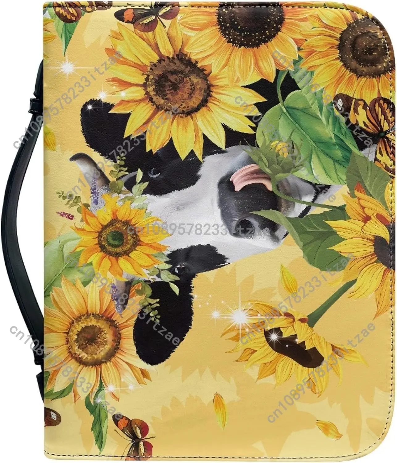 لطيف عباد الشمس نمط الكتاب المقدس غطاء الأزهار الكتاب المقدس حالة حماية مع مقبض وسحاب لدراسة الكتاب المقدس للنساء الرجال هدية #5