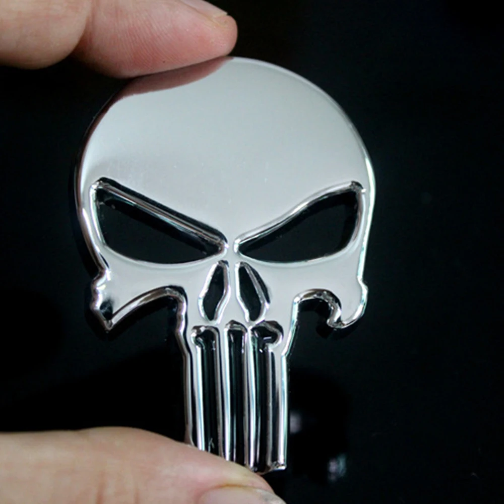 Punisher Skull Metal Car Stickers Car Emblem Scratch Stickers Fuel Tank Decoration Tail Side Marker Body Stickers