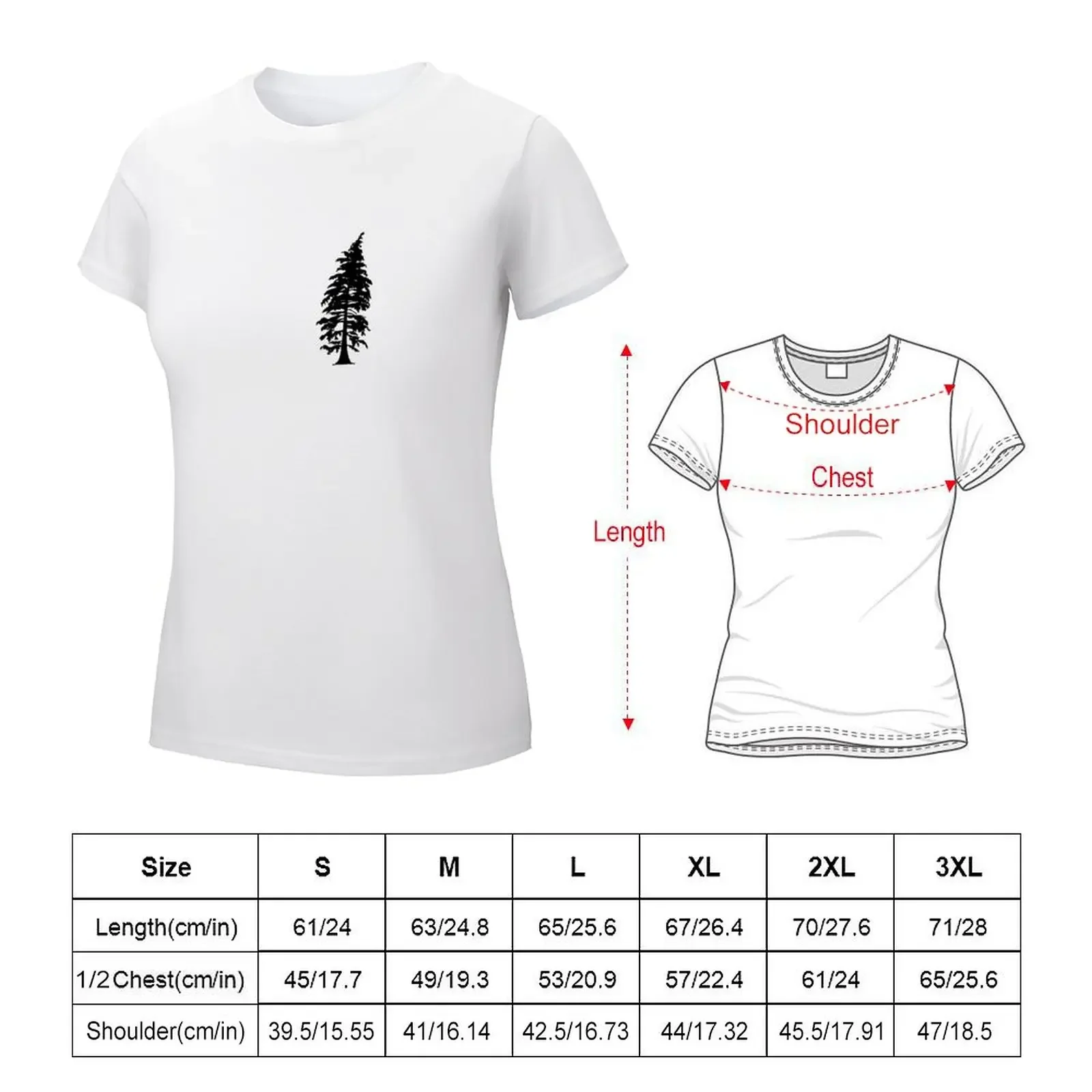 Evergreen Tree T-shirt plus size tops lady clothes summer clothes for Women