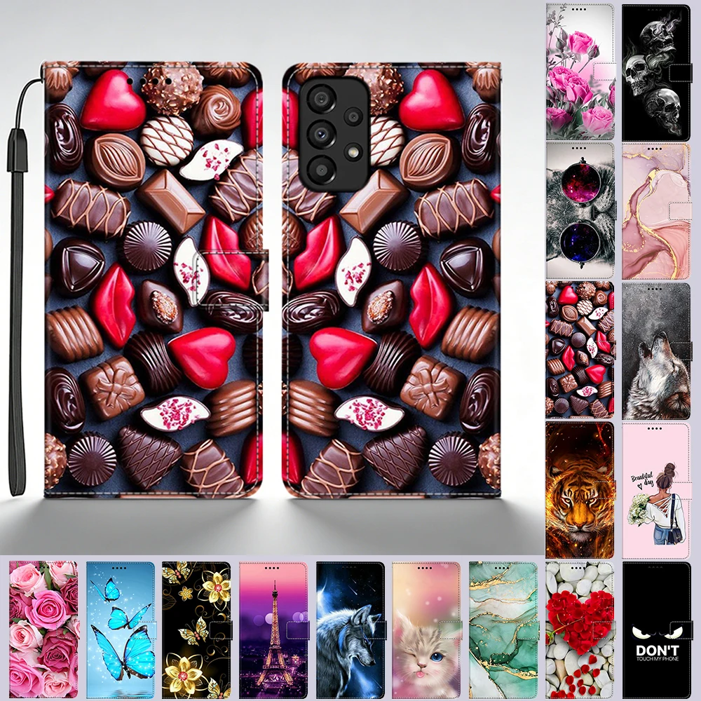 Für Samsung A52 Galaxy A52S Hülle Brieftasche Leder Flip Cover für Samsung A 52 4G 5G Modische Herz-Handyhüllen Rückseite Schutzhülle Funda