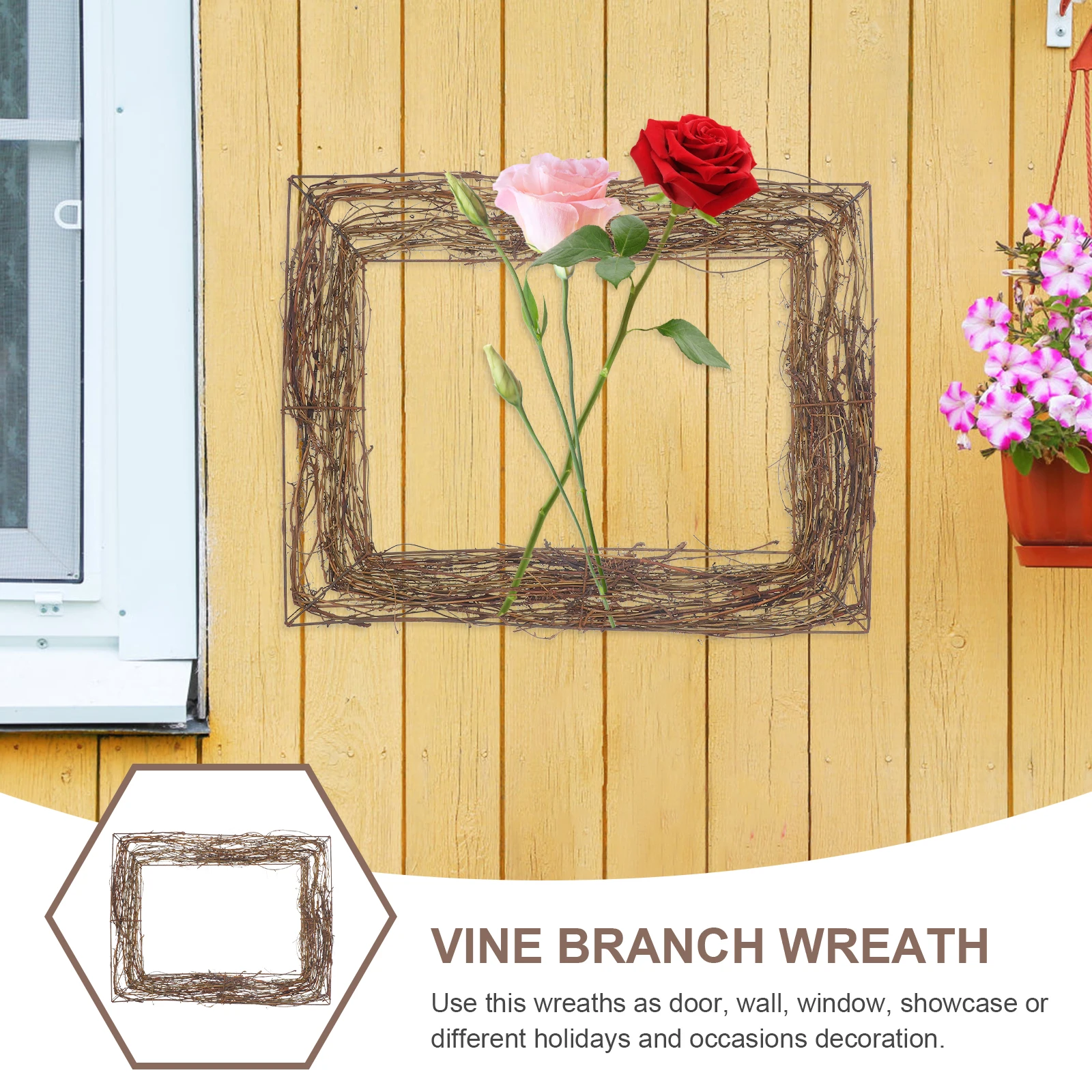 

Rustic Wreath Base Garland Frame Natural Vine Twig Circular DIY Crafts Floral Decor Holiday Wall Door Ornament Christmas