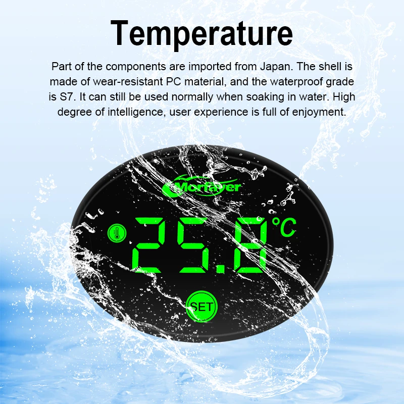 9-24V Motorcycle Universal Voltmeter Voltage Display LED Mirror Mount Waterproof