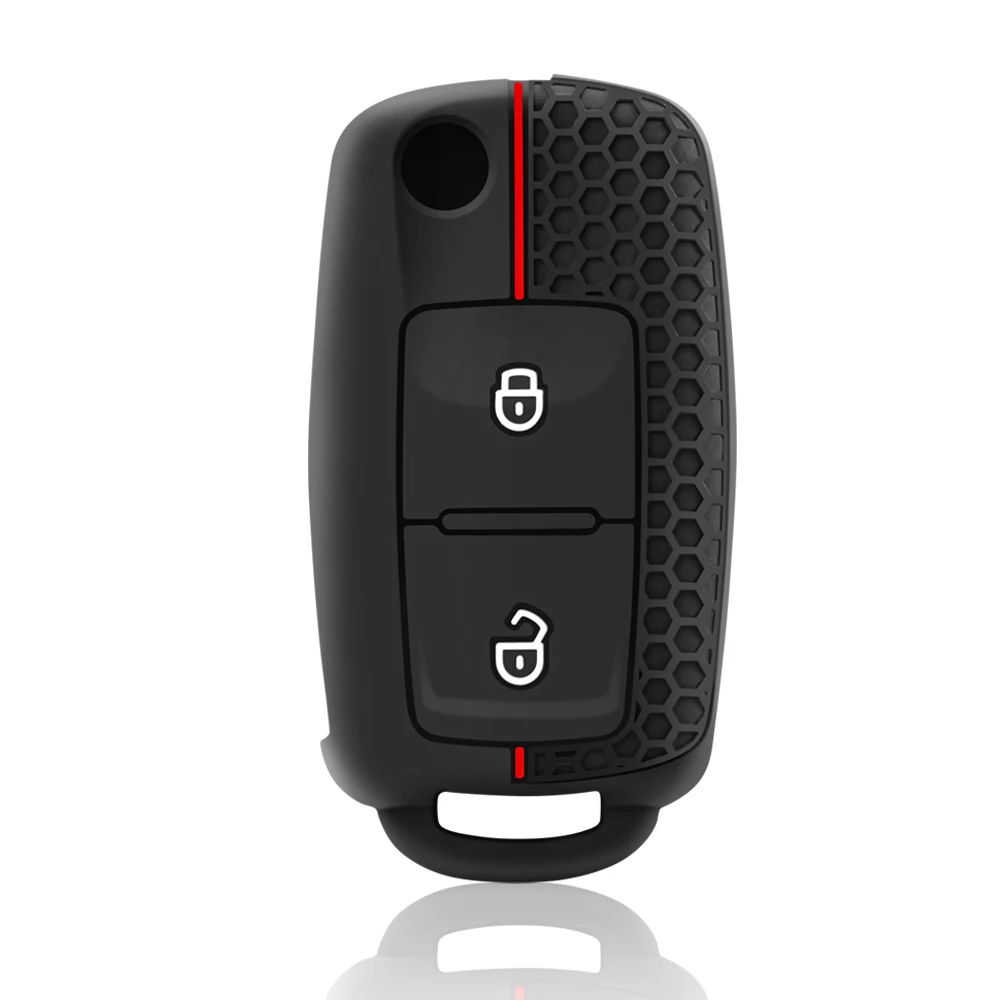 Silicone Key Case Cover For VW Passat Golf 4 5 6 Polo T5 Caravelle Touran Skoda Octavia Fabia Seat Toledo Ligier JS 50 Sport
