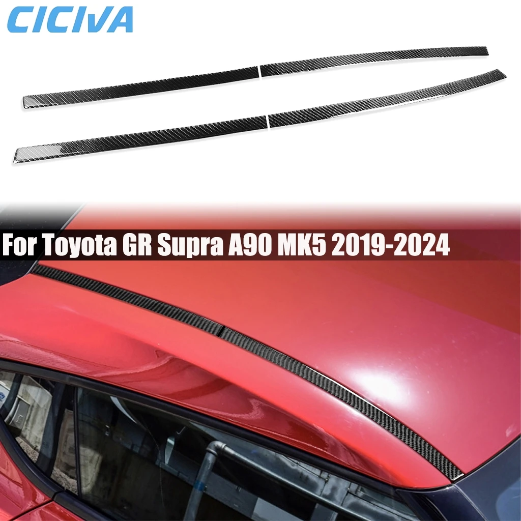 

Carbon Fiber Car Accessories Roof Decorative Strip Exterior Cover Modified Trim Sticker For Toyota GR Supra A90 MK5 2019-2024