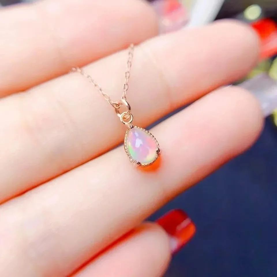 

Natural Australia Opal Pendant Ladies Birthday Gift 925 Sterling Silver Free Shipping Luxury Jewelry Designer