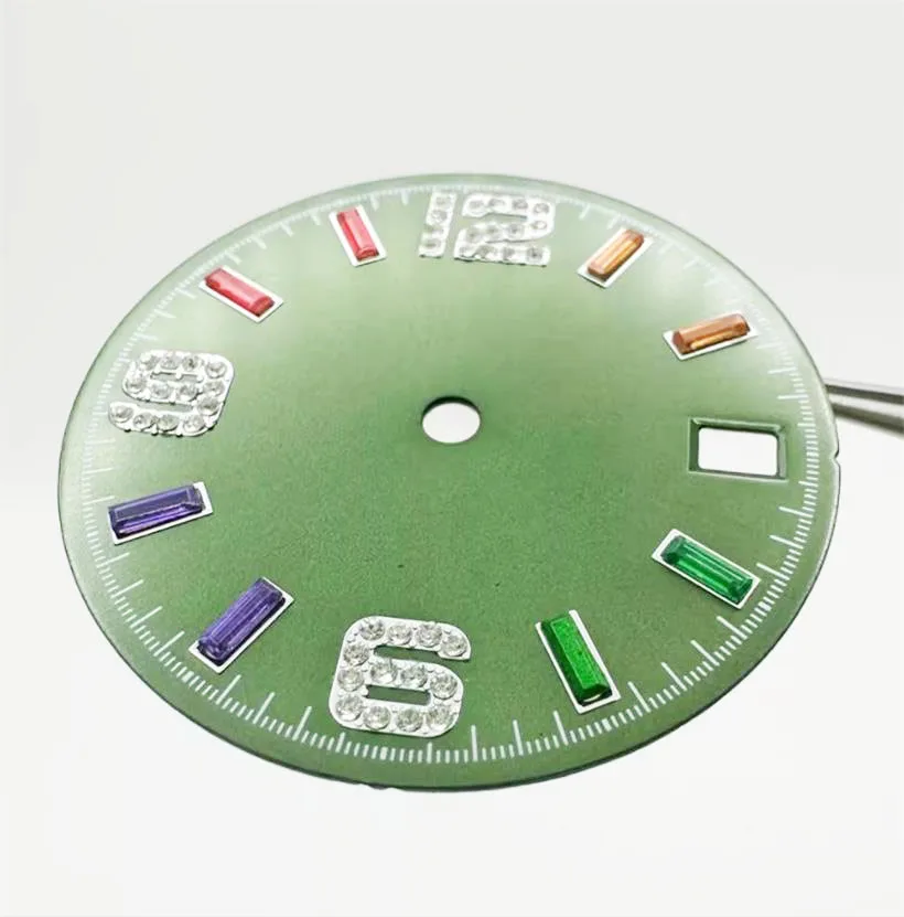 Quadrante modificato da 28,5 mm quadrante in pietra verde/blu/colorato adatto per accessori per orologi con movimento giapponese NH35 NH36 4R35 4R36