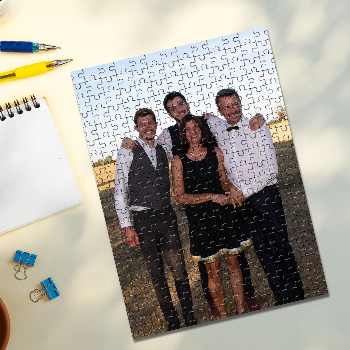 35/300/500/1084 elementów Personalizowane Puzzle ze Zdjęciem na Zamówienie, Puzzle ze Zdjęciem Rodzinnym, Puzzle dla Par, dla Rodziny, na Boże Narodzenie
