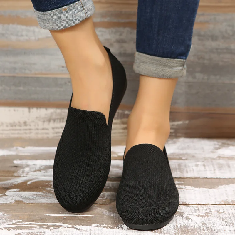 New Mesh Breathable Sneakers Women Breathable Light Slip on Flat Casual Shoes Ladies Loafers Socks Shoes Women ，Zapatillas Mujer