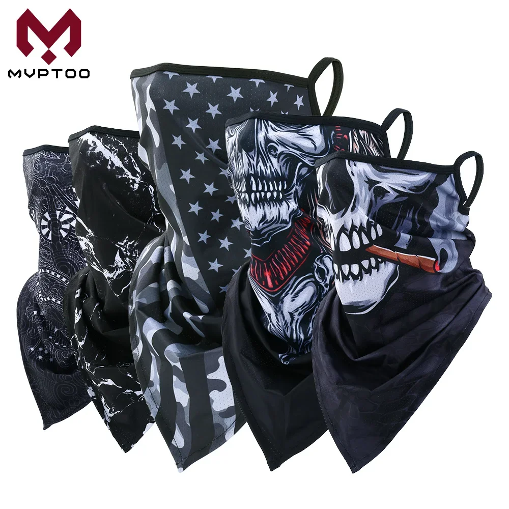 3D Printing Neck Gaiter Motorcycle Motobike Face Scarf Hiking Climbing Breathable Tube Ear Hanging Bandana Motocross Mouth Cover