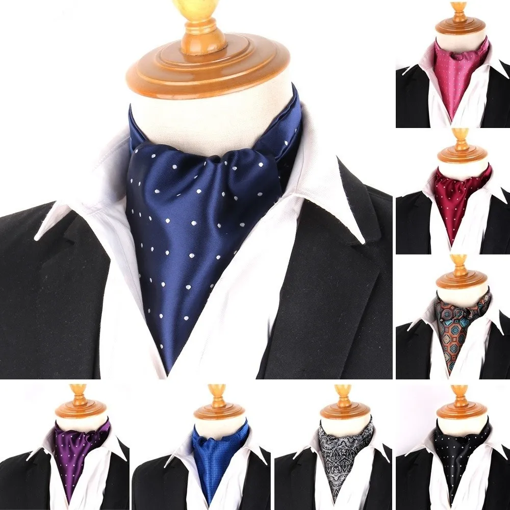 Gentleman Luxury Men Tie Formal Soft Wedding Cravat British style Ascot Scarf Wedding