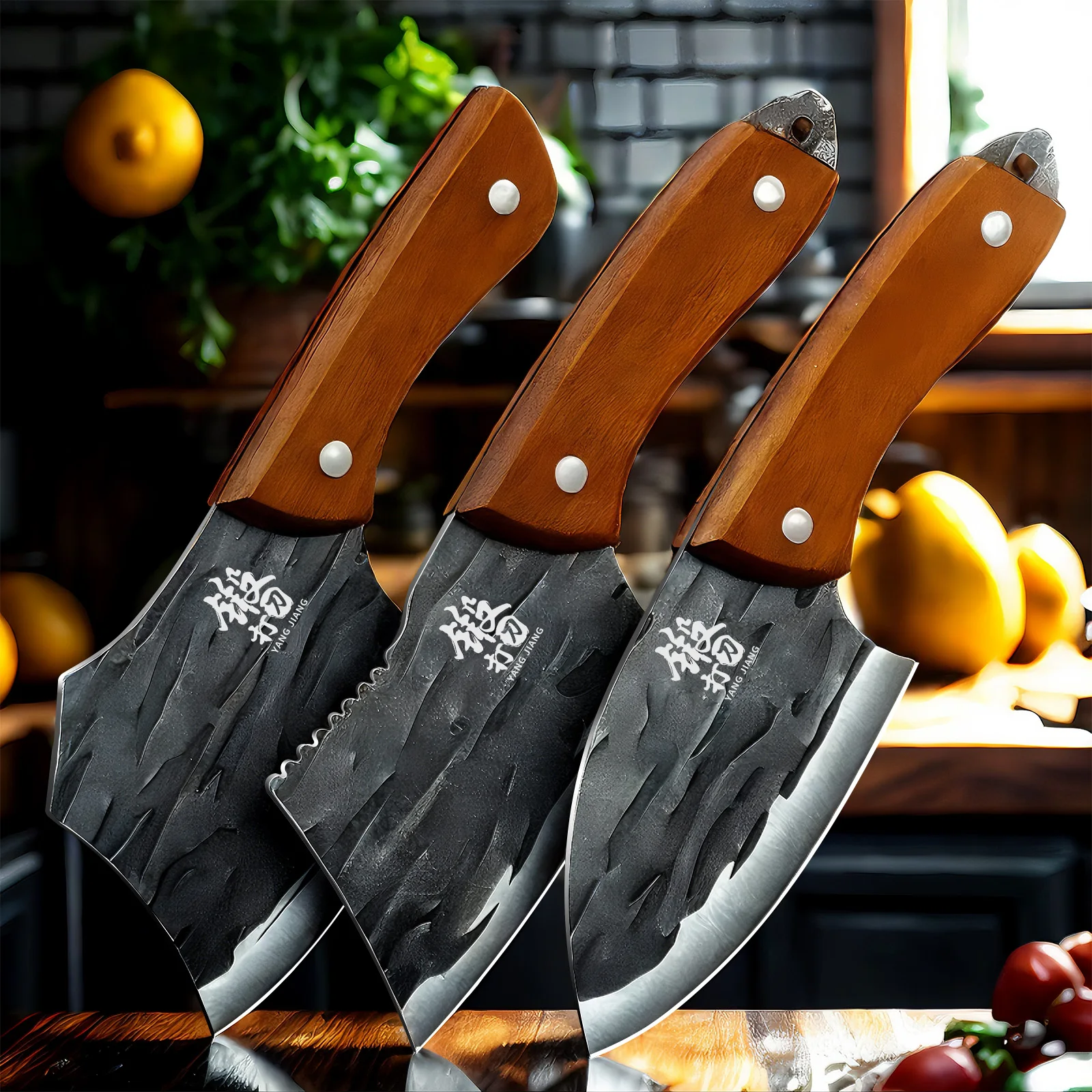 3-teiliges Mehrzweck-Küchenmesserset – gezahnte Allzweckmesser zum Schneiden von Fleisch und Gemüse, mädchenhaftes Küchenutensilien