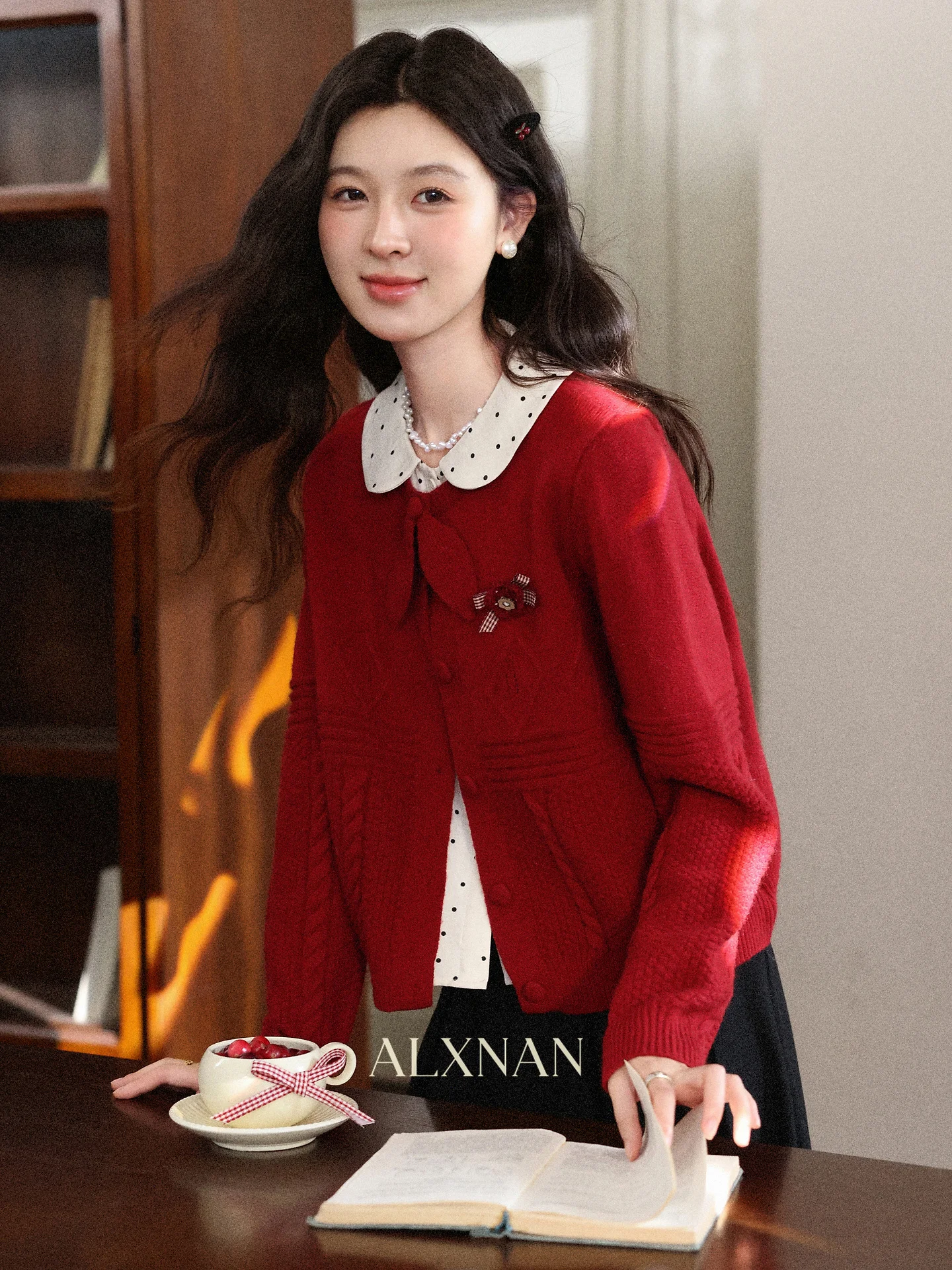 

South Deer Lazy Sle Knitted Sweater Red New Year Women's Top Winter Long Sve round Ne Casual Straight Fit Online Exclu...