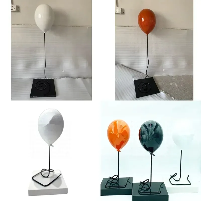 Custom Large Outdoor Hot Air Balloon Sculpture with Marble Base