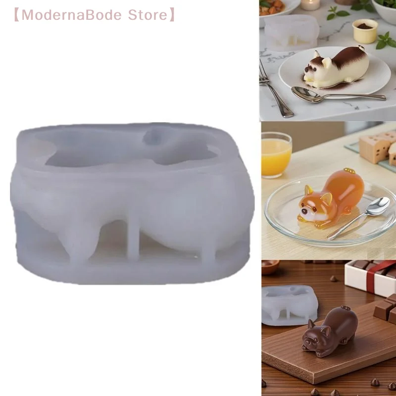Molde de Silicona con Forma de Corgi para Pastel de Mousse, Molde para Hornear Postres de Gelatina de Leche, Chocolate, Helado, Estilo Caricatura