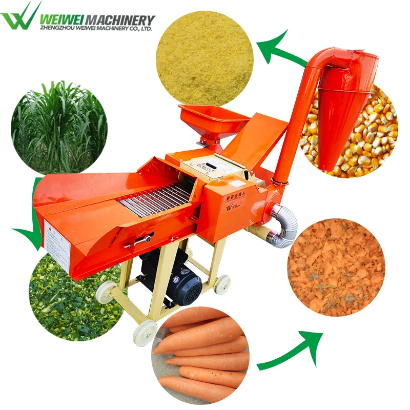 Weiwei High Quality Agriculture hay Forage Grass Silage Machine Chaff Cutter with diesel Motor - Image 6