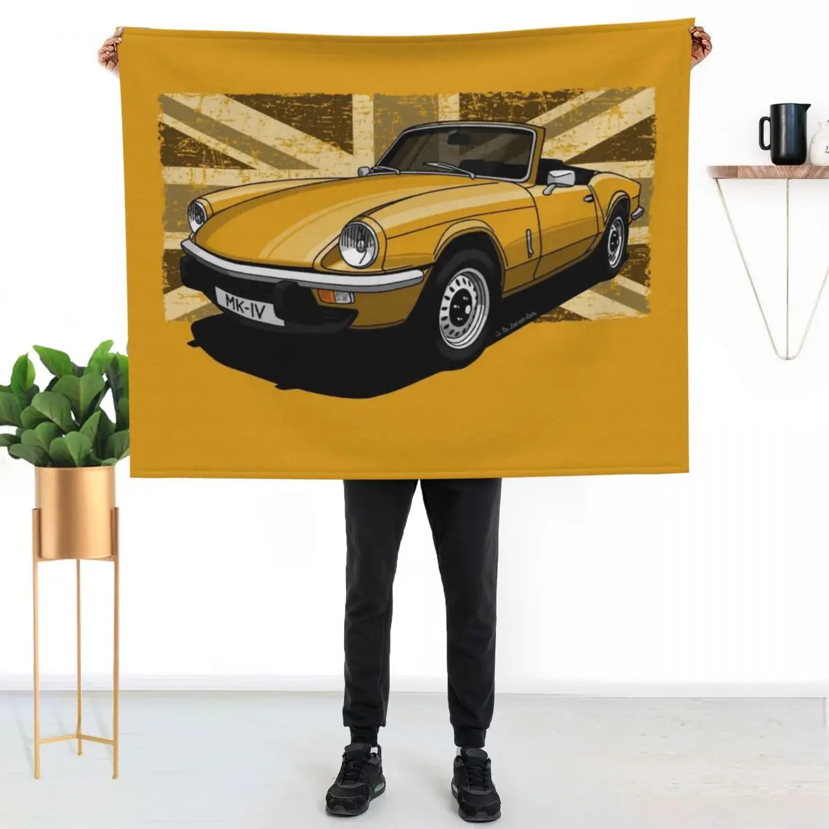 The coolest English roadster ever! Throw Blanket Tourist Decorative Sofa Decorative Throw Blankets For Baby Sofa Quilt Blankets
