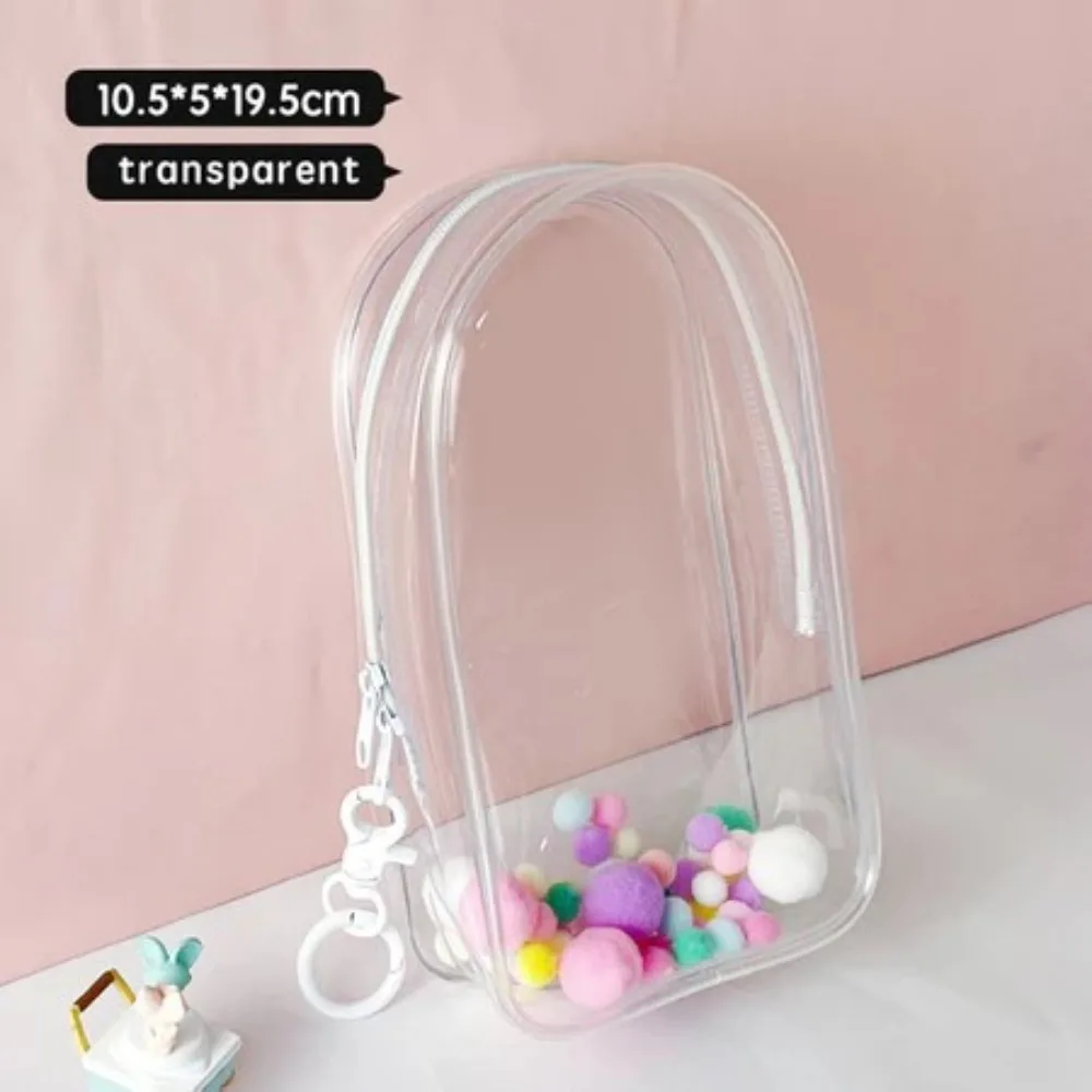 Colorful Transparent Protector Case Organizer Box 17cm for labb Dolls Outdoor Display Bag with Keychain Doll Accessories