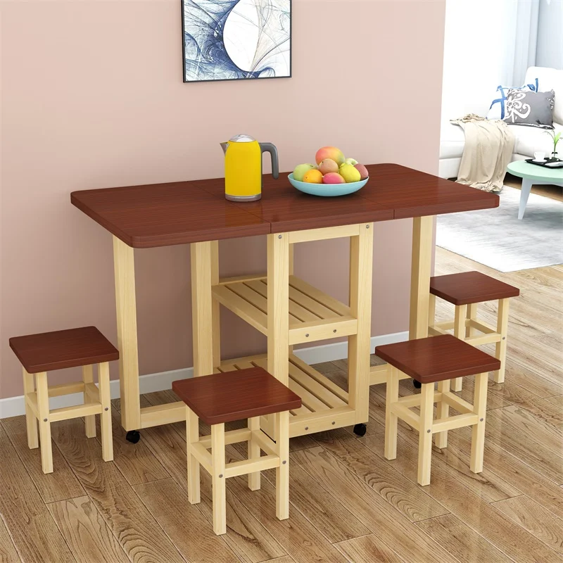 Conjunto de mesa de jantar para sala de estar, estilo nórdico vintage, mesas dobráveis ​​portáteis, modernas e simples, mesas pegáveis, móveis para casa