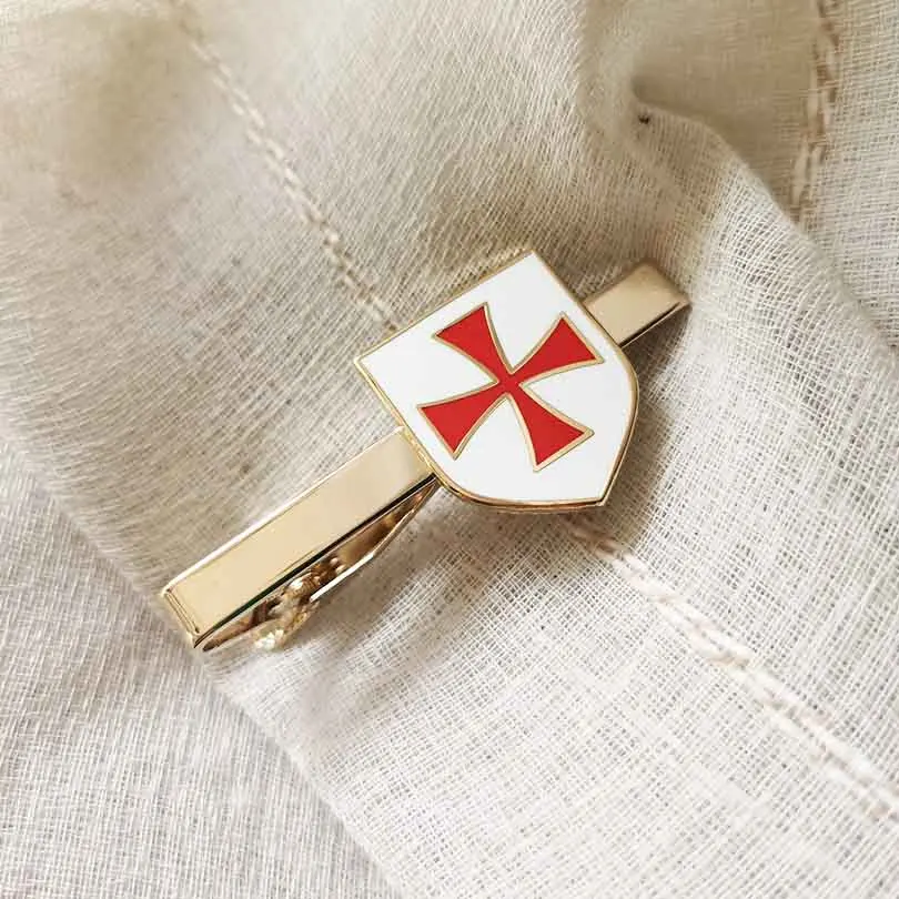 Freemasonry Clasp Bars Masonic Tie Bars Christian Army Crusader Freemason Mason Knights Templar Red Cross White Shield