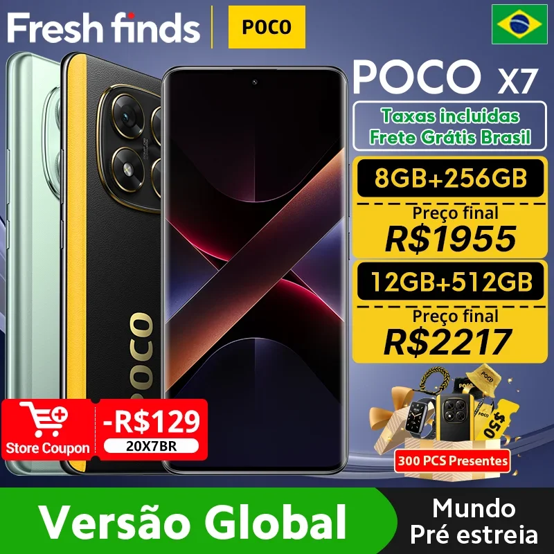 World Premiere POCO X7 Taxas incluídas Smartphone 6.67